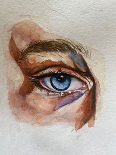 an eye painted in watercolor on paper