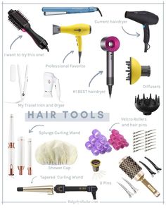 It's hard enough to do your own hair but not having the right tools is even harder. Here are my favorite hair tools that get the job done! | RidgelysRadar.com #besthairtools #favoritehairtools #hairdryer #curlingiron #flatiron #showercap #hairpins #velcrorollers #diffuser Hair Tool Set, Blow Dryers, Hair Care Tools, Hair Supplies, Hair Solutions, Hairstyles For Short Hair, Wand Curls, Hair Routines, Dryers