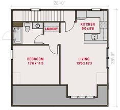 the floor plan for a two bedroom apartment with an attached kitchen and living room area