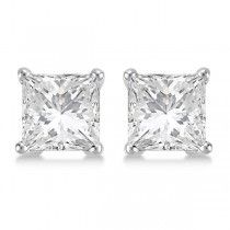 Square Diamond Stud Earrings Basket Setting In Platinum - DY7 White Diamond Asscher Cut Earrings, White Gold Asscher Cut Diamond Earrings, White Diamond Asscher-cut Earrings, White Gold Diamond Earrings With Asscher Cut, White Asscher Cut Diamond Earrings With Accents, White Diamond Earrings With Asscher Cut And Accents, White Diamond Earrings With Diamond Accents In Asscher Cut, Asscher Cut White Gold Diamond Earrings, Asscher Cut Diamond Earrings In White Gold