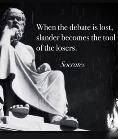 a statue with a quote on it that says, when the debate is lost, stander becomes the tool of the loses