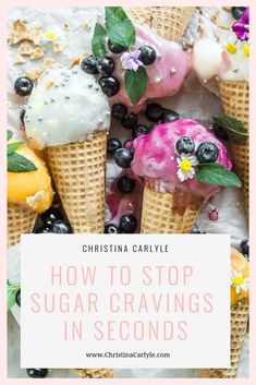 Learn How to Stop a Sugar Craving in seconds https://www.christinacarlyle.com/how-to-stop-sugar-cravings/ Stop Cravings, Stop Sugar, Stop Sugar Cravings, Carb Cravings, Sugar Detox Diet, How To Stop Cravings, Lemon Diet, Sugar Free Diet, Quit Sugar