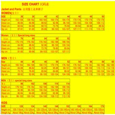 the size chart for women's shoes and purses in yellow with black numbers