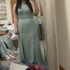 Bridesmaid dress worn once, agave color. Bridesmaid Dress Color, One Time, Wearing Dress, Bridesmaid Dress, Bridesmaid Dresses, Dress Es, Dresses Skirts, Dresses