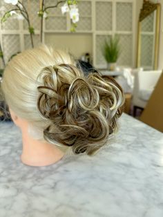 Hair bun scrunchie add volume to your thin hair  dark brown mix blonde grey haur Hair Dark Brown, Hair Dark