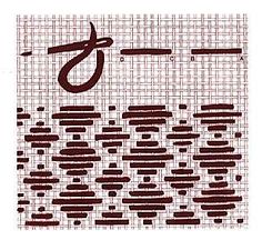 a cross stitch pattern with the letter s in red and black on a white background