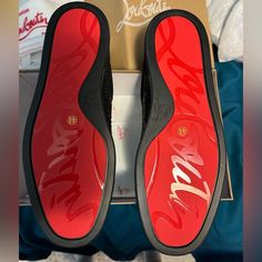 Size 11 Us Never Worn Comes With Everything Shown Luxury Slip-on Sneakers With Red Sole, Black Patent Leather Sneakers With Red Sole, Designer Patent Leather Sneakers With Red Sole, Red Bottoms Men, Red Bottoms For Men, Christian Louboutin Sneakers, Red Era, Christian Louboutin Men, Red Bottom Shoes