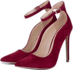 Ankle Strap Pumps, Strap Pumps, Pumps Shoes, Red Suede, Handmade Shoes, Stiletto Heel, Pump Shoes, Dark Red, Stiletto Heels