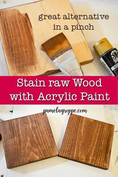 stain raw wood with acrylic paint is an easy and cheap way to add color