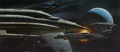 an image of a sci - fi movie scene with spaceships