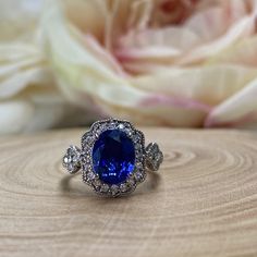 Oval Cut Blue Sapphire Engagement Ring 14k White Gold For Women Unique Vintage Halo Blue Sapphire Promise Ring, Halo Blue Sapphire Ring 6309 #OvalCut #BlueSapphireRing #14kWhiteGold #VintageRings #HaloRings #PromiseRing #BlueSapphire #UniqueRings #ForWomen #EngagementRings Blue Sapphire Promise Ring, Sapphire Engagement Ring Vintage, Wedding Ring White Gold, Sapphire Promise Rings, Gold Halo Ring, Sapphire Wedding Ring, Engagement Ring Blue, Vintage Engagement Rings Sapphire, Blue Sapphire Engagement Ring