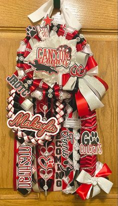 canyon homecoming mum
homecoming mum
red homecoming mum
small homecoming mum
hoco mum Homecoming Mum Charms, Dance Homecoming Mums, Red Black And White Homecoming Mums, Red Black White Homecoming Mums, Red And White Homecoming Mums, Homecoming Mum Inspiration, Love Braid Mum, Freshman Homecoming Mum, Homecoming Mum Cutouts