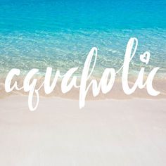 Are you an aquaholic? #beachquotes #beachlife #quotes #beachliving #coastalquotes #lakequotes Quotes Summer, Ocean Beach, Blue Water, Water, Quotes, Travel, Blue, White