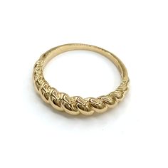 Handcrafted in 14K yellow gold, this chic croissant ring is great for any occasion. Easily stackable with any of our stacking rings or worn alone as a statement ring or alternative wedding band. Made to Order Ship within 3-4 weeks. - Band width: 3.5mm approx at the widest. - Made in 14 karat gold. - Stamp with 14k. Croissant Ring, Alternative Wedding Bands, Chic Jewelry, Alternative Wedding, Stacking Rings, Minimalist Jewelry, Statement Ring, Wedding Band, Statement Rings