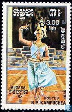 a stamp with an image of a woman dancing