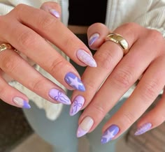 Lavender Nails, Cute Summer Nails, Funky Nails, Pretty Acrylic Nails, Purple Nails