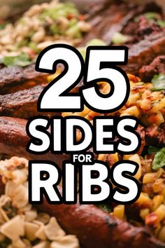 the words 25 sides for ribs are in white letters