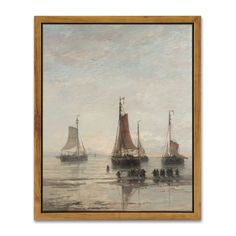 PRICES MAY VARY. CLASSICAL WALL ART DECOR: This painting titled Bluff-Bowed Scheveningen Boats at Anchor (1860 - 1889) is the work of 19th century Dutch marine painter Hendrik Willem Mesdag. This dark tonee neutral wall art can add more elements of classic and elegance to your space. QUALITY GUARANTEE: This classical oil painting is printed on canvas and wrapped on wood fiberboard, covered with waterproof film to keep the color vibrant and long last. Provide a great room decor for your living ro Home Office Farmhouse, Bathroom Decor Wall Art, Marine Painter, Wall Art Eclectic, Bathroom Decor Wall, Office Farmhouse, Bathroom Wall Decor Art, Art Eclectic, Oil Painting Canvas