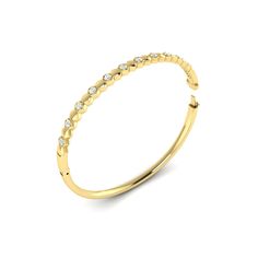 This beautiful Bangle bracelet is a Forever favorite: Sophisticated jewelry wardrobe classics that highlight moments big and small with the brilliant sparkle of round and baguette diamonds. A perfect addition to a jewelry collection. Available options include 14K Rose, White & Yellow Gold. Elegant 14k Gold Bangle With Single Diamond, Formal Stackable Diamond Bracelet, Classic Single Diamond Bangle For Wedding, Elegant Single Diamond Bangle Bracelet, Elegant Formal Bangle With Single Diamond, Elegant Stackable Diamond Bangle Bracelet, Stackable Yellow Gold Diamond Bracelet, Yellow Gold Stackable Diamond Bracelet, Elegant Stackable Gold Bracelet With Cz