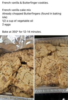 an image of cookies being cooked in the oven and then baked on tin foil for baking