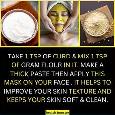 #usa #usatoday #united Gram Flour Face Mask, Flour Face Mask, Tips For Glowing Skin, Health Signs, Beauty Room Design, Gram Flour, Grooming Tips, Healthy Glowing Skin