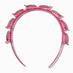 Claire's Pink Bling Twist & Clip Headband Trendy Pink Party Headband, Pink Hair Accessories With Matching Headband, Cute Headbands Pink, Cheap Pink Headband, Cheap Fun Pink Headband, Claires 2000s, Trendy Adjustable Pink Headband, Sparkly Headband, Clip Headband