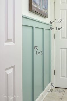 the measurements for an entryway door are shown in this image, and on the wall is