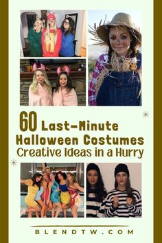 the cover of 60 last - minute halloween costumes creative ideas in a hurry by ellendtw com