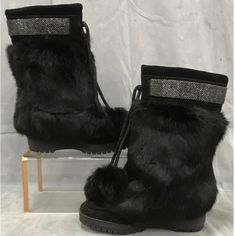 Beautiful Coach Maryann Rabbit Fur Pom Pom Mid-Calf Wedge Boots Size 6b, Q014, G 05, Made In Italy. These Are In Excellent Condition. See Photos For Complete Description, Any Questions Please Ask. Thank You. Black Wedge Heel Boots For Winter, Black Rabbit, Fur Pom Pom, Coach Shoes, Wedge Boots, Rabbit Fur, Shoes Heels Boots, Mid Calf, Shoes Women Heels