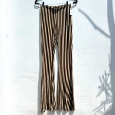 Olive Green And Sand Striped Bellbottom Pants By: Life Clothing Co. Condition: Nwt Sizes: Small (1) Medium (1) And Large (1) But *See Measurements - A Good Stretch To Fabric - Elastic Waist - High Rise / High Waist - Flared Leg - Super Groovy And Super Comfortable Measurements: Medium Waist: 28”-34” Rise: 10” Hip: 36”-42” Length: 47.5” Large *One Is Tagged As Large But Fits Like A Medium Waist: 28”-38” Rise: 10” Hip: 36”-42” Length: 47.5” Small Waist: 26” - 32” Rise: 10” Hips: 38” *Without Stret Striped Stretch Wide Leg Bottoms, Stretch Striped Straight Pants, Striped Stretch Pants For Fall, Fall Striped Stretch Pants, Chic Striped Stretch Bottoms, Stretch Striped Trousers, Striped Stretch Trousers, Stretch Striped High-waisted Pants, Striped Stretch Wide-leg Pants