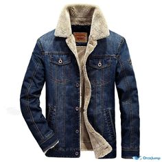 OrcaJump - Stylish Denim Jacket with Padded Cotton Lining - Casual Outerwear Casual Denim Jacket, Denim Jacket Winter, Yamaha Bikes, Demin Jacket, Denim Jacket Fashion, Jean Jacket Men, Lined Denim Jacket, Outwear Coat, Blazer Jeans