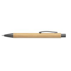 a black and wooden pen on a white background