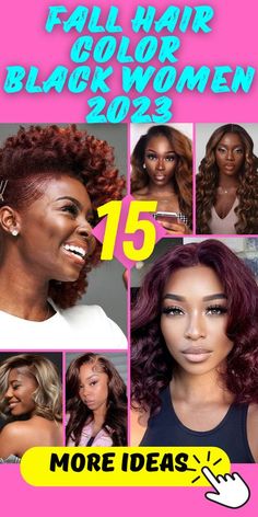 Fall Hair Colors Black Women Natural Hair, Fall 2023 Hair Trends Black Women, Rinse Hair Color For Black Women, Hair Color For Brown Skin Black Women, Winter Hair Color For Black Women, Fall Hair Color Black Women, Fall Color Hair Ideas For Black Women, Red Natural Hair Black Women