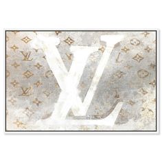 the letter l is made up of louis vuitton letters and gold foil on white paper