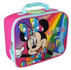 Minnie Mouse Lunch Box by Disney Junior Please do not miss the chance to own this brand new  Minnie Mouse  insulated lunch tote starting 40% below its retail price of $19.99. We have many other character backpacks and lunch totes you can purchase instantly with the "BUY IT NOW" feature. Just click the store icon above and visit the "Girls Lunch Totes" and "Girls Backpacks" categories to view our entire selection.   Description: Soft-sided lunch box, made of durable materials, features adorable M Themed Multicolor Rectangular Bag, Girls Backpacks, Girls Lunch, Insulated Lunch Tote, Store Icon, Lunch Tote Bag, Lunch Tote, Disney Junior, Girl Backpacks