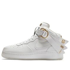 Nike Victor Cruz x Air Force 1 Mid 'White Gold' AO9298-100 (AF1/SNKR/Retro/Skate/Casual/Unisex/Mid Top) Victor Cruz, Air Force 1 Mid, Mid Top, Stylish Sneakers, Air Force 1, Nike Air Force, Perfect Pair, Air Force, The 100