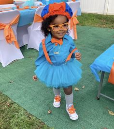 Blippi Photoshoot Ideas, Meekah Costume, Meekah Birthday Party Girl, Meekah Birthday Party, Blippi Themed Birthday Party, 2nd Birthday Cake Girl