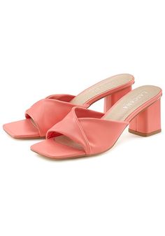 Make a statement with every step in these twist-strap heels. Coral Heels, Bra Fitting Guide, Block Heel Mules, Swim Brands, Heel Mules, Women's Wear, Swim Bottoms, Shop Swimwear, Strap Heels