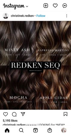 Mermaid Transformation, Haircuts Ideas For Women, Redken Hair Color, Redken Hair Products, Haircuts Ideas, Hair Toner, Hair Color Formulas, Chocolate Hair, Spring Hair