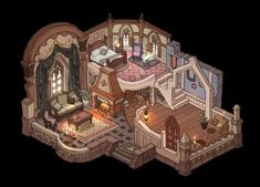 an aerial view of a house in the game