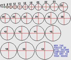 a cross stitch pattern with circles and numbers