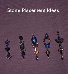 Moon Rhinestone Nails, Rhine Stone Placement On Nails, Basic Rhinestone Nails, Nail Charm Placement Ideas, Rihnstone Placement On Nails, Nails With Big Gems, Plain Nails With Rhinestones