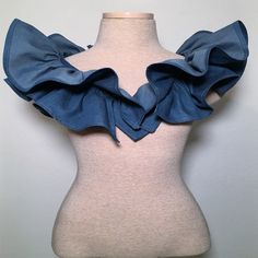 Detachable Ruffle Collar in Denim with button closure, 100% Denim. AVAILABLE IN MULTIPLE LENGTHS Scarf Art, Mermaid Dreams, Scarf Sale, Fabric Accessories, Ruffle Collar, Scarf Wrap, Fashion Inspo Outfits, Neck Tie, Scarf Accessory