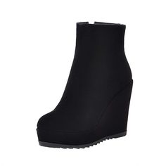 PRICES MAY VARY. [Measurement]: The wedge booties for women heel measures 4.33"/ 11cm ; Platform Height:1.18" / 3cm ; shaft height 4.33"/ 11cm ; top opening circumference 9.81"/ 25cm [Fashion Design]: These wedge booties are designed with high wedge heel, a zip up style and a rubber sole. [Easy To Put On And Off]:These womens wedge booties feature a zipper on the side for easy on-and-off. [Matching]: You can wear wedge boots for women ankle booties all year.match them with your dresses or jeans. Winter Platform Ankle-high Wedge Boots, Winter Ankle-high Platform Wedge Boots, Chunky Platform Wedge Ankle Boots, Chunky Platform High Heel Wedge Boots For Winter, Winter High Heel Wedge Boots With Chunky Platform, Winter Wedge Boots With High Heel, Fall High Heel Platform Wedge Boots, Chic High Heel Wedge Boots For Winter, Chic Ankle-high Winter Wedge Boots