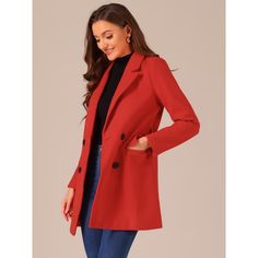 The long trench coat is shaped in a classic double-breasted cut. This soft, elegant coat with a tie around the waist detail is a classic look and will keep you warm in the cool weather. Whether you want to dress up your look or just stay warm in casual winter, it is a better choice for you. The self-tie belt style is flattering and fits more different body shapes. Trendy Long Pea Coat With Double Button Closure, Trendy Long Pea Coat With Double Buttons, Trendy Double-breasted Pea Coat With Double Button Closure, Solid Double-breasted Long Pea Coat, Double-breasted Long Pea Coat, Double-breasted Wool Coat With Notch Lapel, Trendy Double-breasted Pea Coat, Solid Color Long Pea Coat With Double-breasted Button, Wool Coat With Double-breasted Button And Notch Lapel