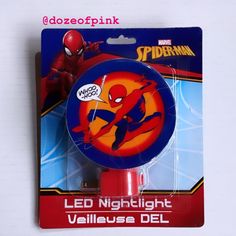 the spiderman light up toy is on display