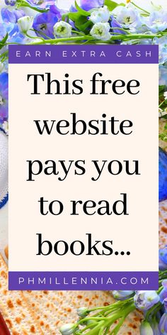 an image with text that reads earn extra cash this website pays you to read books