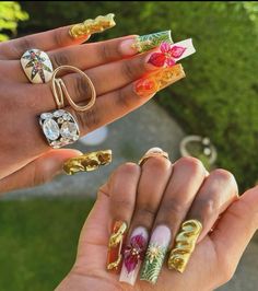 Michelle Nails, Maximalist Jewelry, Summer Nail Ideas, Long Nail Designs, Basic Nails, Short Square Acrylic Nails