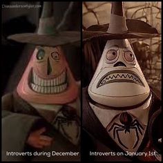 three different images of the same character wearing hats and scarp suits, with caption that reads