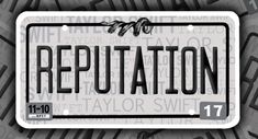 a license plate with the word repuptation on it's front and side